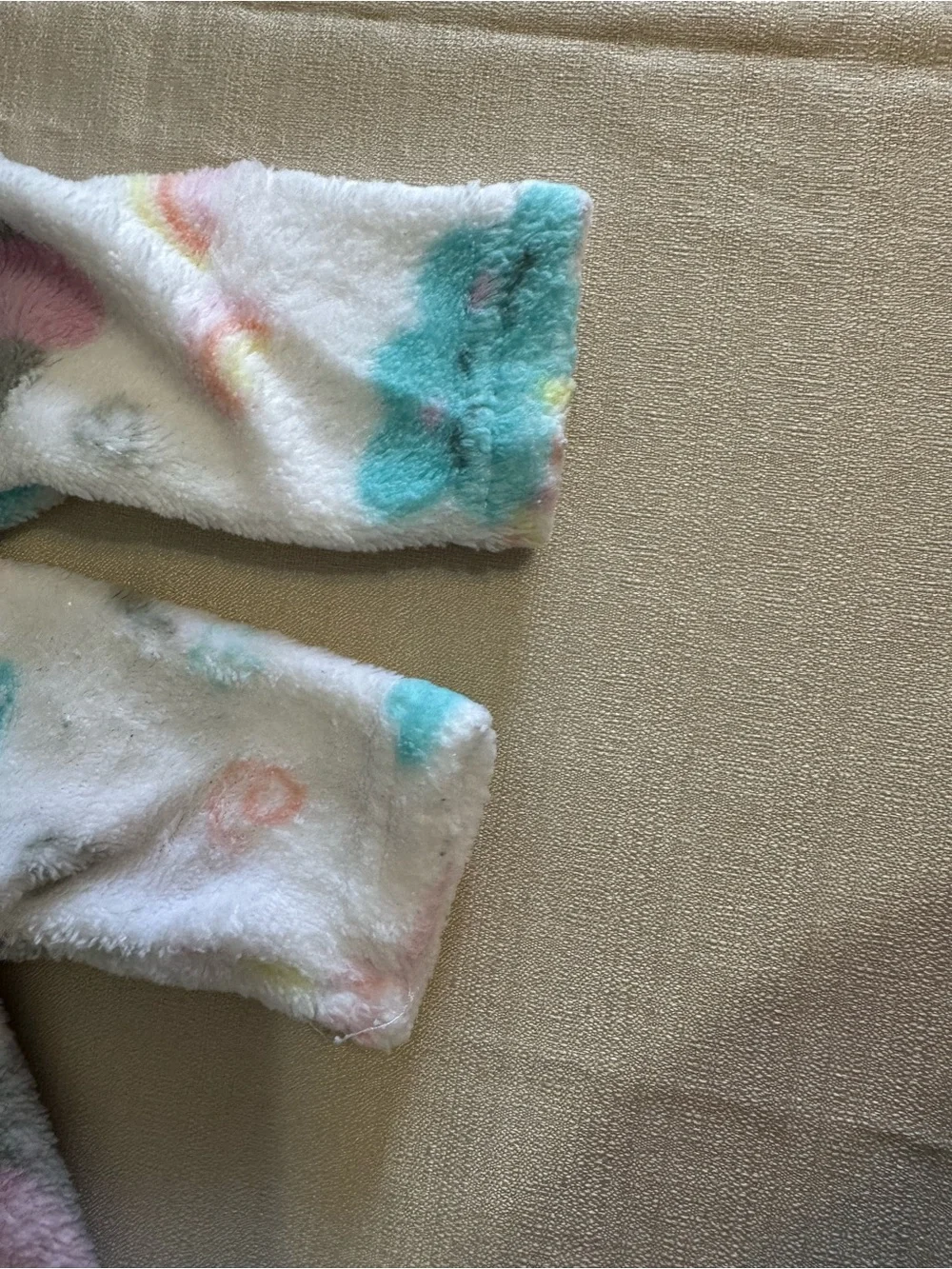 Zak & Zoey Baby Girls 3-6 Months Sleeper Footies Fleece clouds & rainbow.